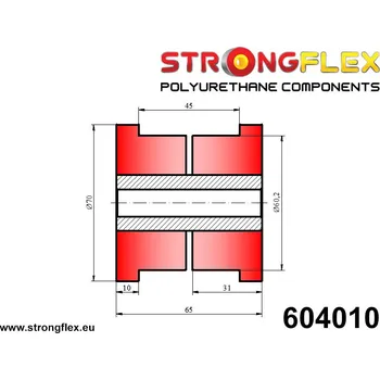 Silentblok nápravy 604010: Strongflex Univerzální silentblok 60mm 20 / 12,2 x 65 90Sha (yellow)