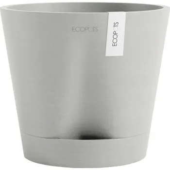 Květináč Květináč Ecopots Venice plastový Ø 18,3 cm 20,1 x 20,1 x 17,7 cm šedobílý