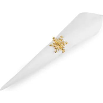 Vánoce Kovový kroužek na ubrousek vánoční vločka, Balení 1 ks, Varianta 1 stříbrná