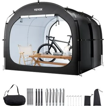 Stan Stan na kola VEVOR, 5 kol, venkovní prostorný stan na kola s větraným oknem, vodotěsný, snadno instalovatelný stan na kola s vysokopevnostním sklolaminátem a dvojitými zipy, vhodný pro jízdní kolo