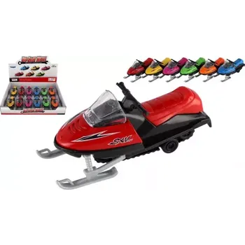 Hračka Teddies Sněžný skútr kov/plast 13cm na zpětné natažení 6 barev 12ks v boxu