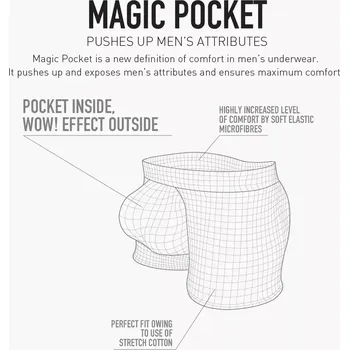 Boxerky Bokserki męskie Magic Pocket, XL