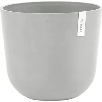Květináč Květináč Ecopots Oslo plastový Ø 32,9 cm 35 x 35 x 30,5 cm šedobílý