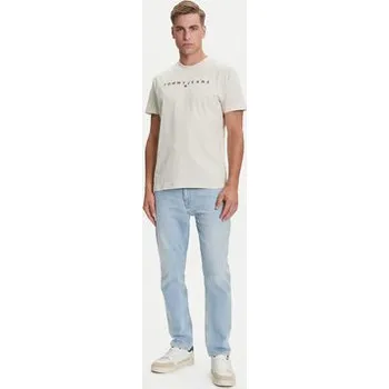 Tommy Jeans T-Shirt Linear Logo DM0DM20744 Béžová Regular Fit 3XL