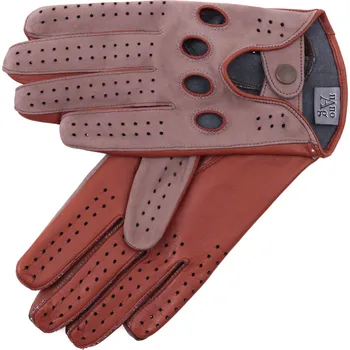 Rukavice Špongr Pánské kožené řidičské rukavice BOHEM Taupe/koňak s podšívkou NanoAg Velikost: 9 1/2"