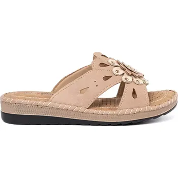 Dámské žabky Stylové růžové dámské nazouváky na plochém podpatku 39