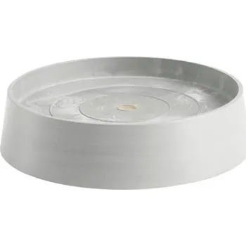 Květináč Miska pod květináč Ecopots Oslo plastová Ø 28,9 cm x 32,2 x 8,5 cm šedobílá
