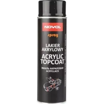 Barva ve spreji NOVOL SPRAY ACRYL TOPCOAT - Černý lesklý akrylový lak ve spreji 500ml