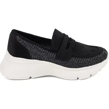 Dámské polobotky Pěkné polobotky černé dámské platforma 39