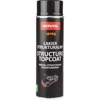 Barva ve spreji NOVOL SPRAY STRUCTURE TOPCOAT BLACK - Černý strukturní lak ve spreji 500ml