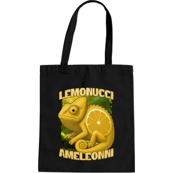 Žertovný předmět Lemonucci Ameleonni - Italian Brainrot - chameleon citron - taška s potiskem- Tričkový.cz