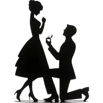 Jedlá dekorace na dort Dortisimo Dekora kovová dekorace Žádost o ruku 18 cm