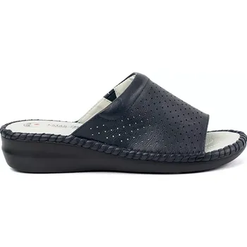 Dámské žabky Krásné tmavě modré nazouváky dámské na plochém podpatku 39