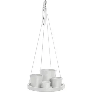 Květináč Miska pod květináč Ecopots závěsná plastová Ø 33 cm x 36 x 3 cm bílá