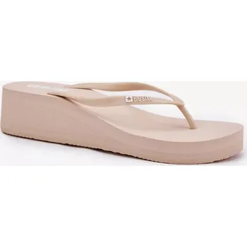 Dámské polobotky Dámské žabky na klínku Big Star – béžové Velikost: 40