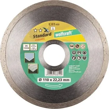 Řezný kotouč WOLFCRAFT - Kotouč řezací diamantový „Standard Ceramic“ 110x22,2mm
