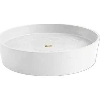 Květináč Miska pod květináč Ecopots s kolečky plastová Ø 32,7 cm x 34,1 x 9 cm bílá