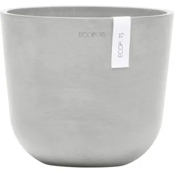 Květináč Květináč Ecopots Oslo plastový Ø 17,3 cm 19 x 19 x 16,5 cm šedobílý