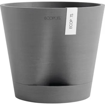 Květináč Květináč Ecopots Venice plastový Ø 18,3 cm 20,1 x 20,1 x 17,7 cm šedý