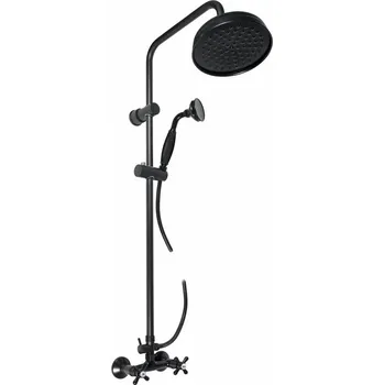 Vodovodní baterie Morava retro Vodovodní baterie sprchová s hlavovou a ruční sprchou, ručka 1, černá matná MK181.5/7CMAT