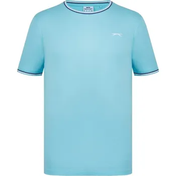 Pánské tričko Slazenger Tipped pánské tričko Aqua 3XL