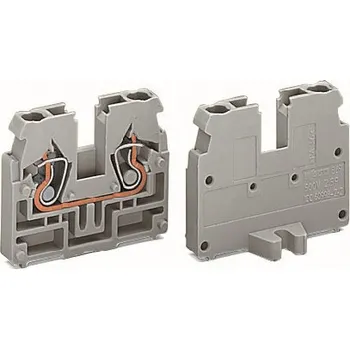 WAGO Modul 869-351 2vodičový zakončovací Bez tlačítka S upevňovací přírubou M 4, šedá 869-351