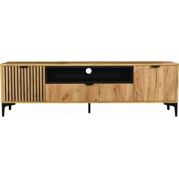 Televizní stolek TV stolek Piano 2D1S zlatý dub/černá