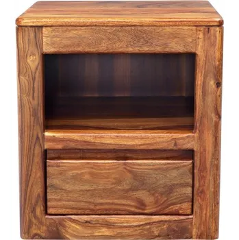 Noční stolek Indický nábytek - Noční stolek Tina 45x50x40 z indického masivu palisandr Only stain