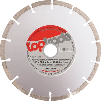 Řezný kotouč TOPTRADE kotouč diamantový, segmentový, 180 x 22,2 x 7 mm, hobby