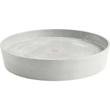 Květináč Miska pod květináč Ecopots s kolečky plastová Ø 49,3 cm x 51 x 10,1 cm šedobílá