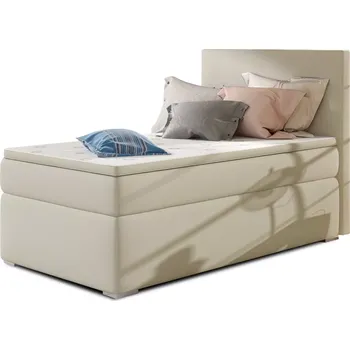 Postel Čalouněná jednolůžková postel ROCCO 90x200 eko kůže Soft 33 béžová levá