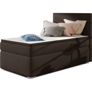 Postel Čalouněná jednolůžková postel ROCCO 90x200 Sawana 26 tmavě hnědá pravá