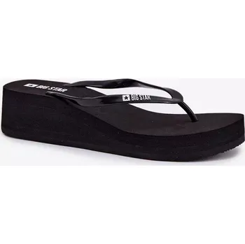 Dámské polobotky Dámské žabky na klínku Big Star – černé Velikost: 37