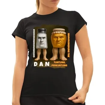 Žertovný předmět Dan i Tuntung Perkuntung - Italian Brainrot - solnička a sklenice medu - dámské tričko s potiskem- Tričkový.cz
