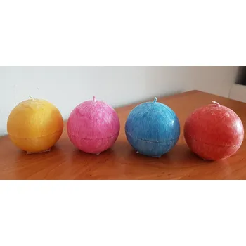 Svíčka Koule, Barva tyrkysová, Vůně svěží aloe