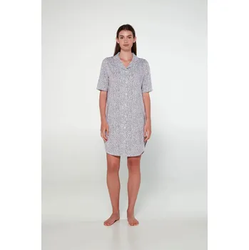 Dámská noční košile Vamp - Noční košile s knoflíky - zvířecí potisk - Pink Candy, pink candy XL i512_20331_431_5