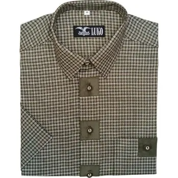 Pánská košile Luko Myslivecká košile s ozdobnými prvky - krátký rukáv - Velikost 52