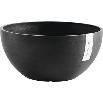 Květináč Výsadbová miska Ecopots Brussels plastová Ø 35 cm V 16,5 cm tmavě šedá