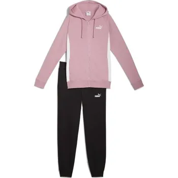 Dámská tepláková souprava Puma FULL-ZIP HOODED SWEAT SUIT FL M Růžová, Černá, Bílá