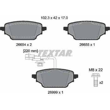 Brzdová destička Sada brzdových destiček, kotoučová brzda TEXTAR 2665402