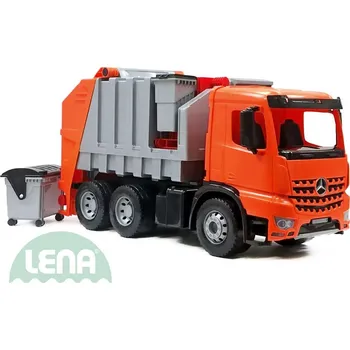 LENA Auto popelářské Mercedes Arocs 72cm 3 osy set se 2 kontejnery plast ln02165