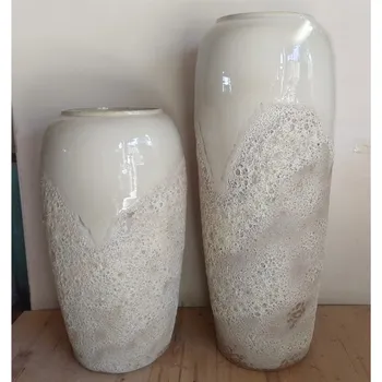 Váza Váza keramická - výška 70 cm, světle šedá