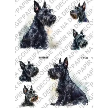 Umělecký papír Rýžový a soft papír na decoupage - Pes - KB01592 Materiál: Soft, Rozměr: A4