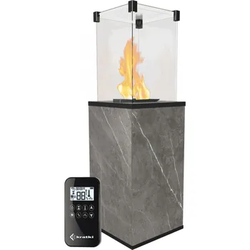 Infrazářič KRATKI PATIO MINI sklo / slinutý křemen NATURALI PIETRA GREY automatika