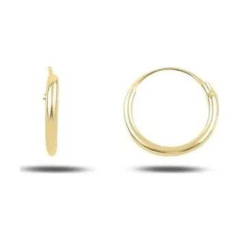 Náušnice Stříbrné kroužkové náušnice 8mm GOLD Ag 925; ≤0,2 g.