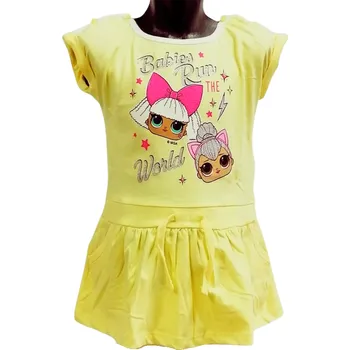 Dívčí šaty Eplusm Dívčí šaty L.O.L. babies run the world Barva: Žlutá, Velikost: 116