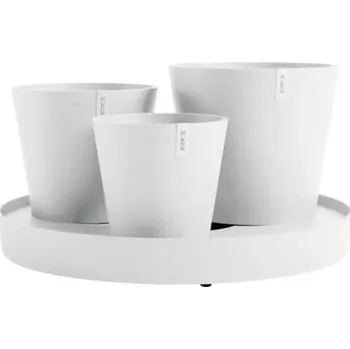 Květináč Květináč Ecopots Dubai plastový Ø 56,5 x 30,7 cm bílý