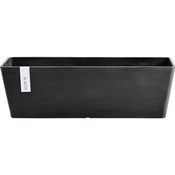 Květináč Výsadbový květináč Ecopots Bruges plastový 45 x 17 x 17 cm tmavě šedý