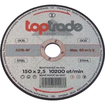 Řezný kotouč TOPTRADE kotouč řezný, na kov, 115 x 22,2 x 2,5 mm, hobby