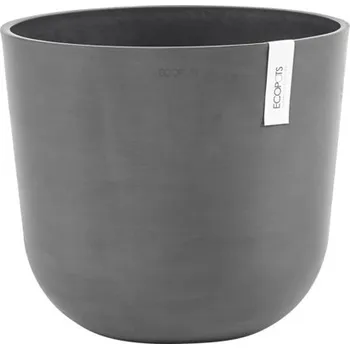 Květináč Květináč Ecopots Oslo plastový Ø 32,9 cm 35 x 35 x 30,5 cm šedý